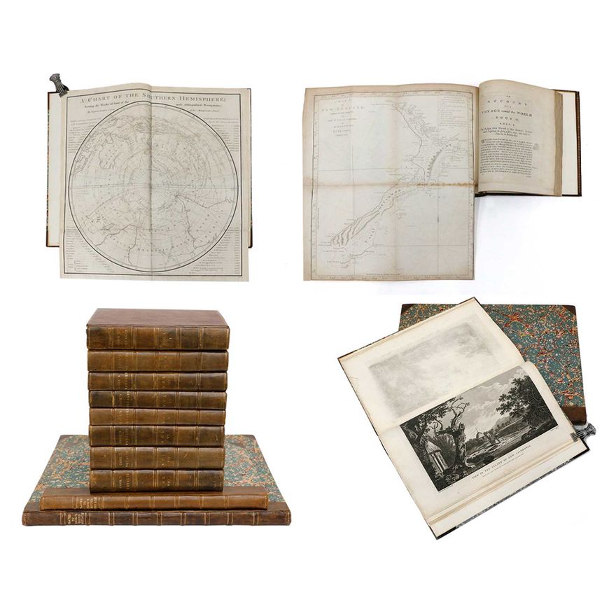 COOK, CAPTAIN JAMES. - A set of the Accounts of the Voyages