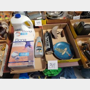 Large CO2 bottle, food chopper, and cleaning supplies