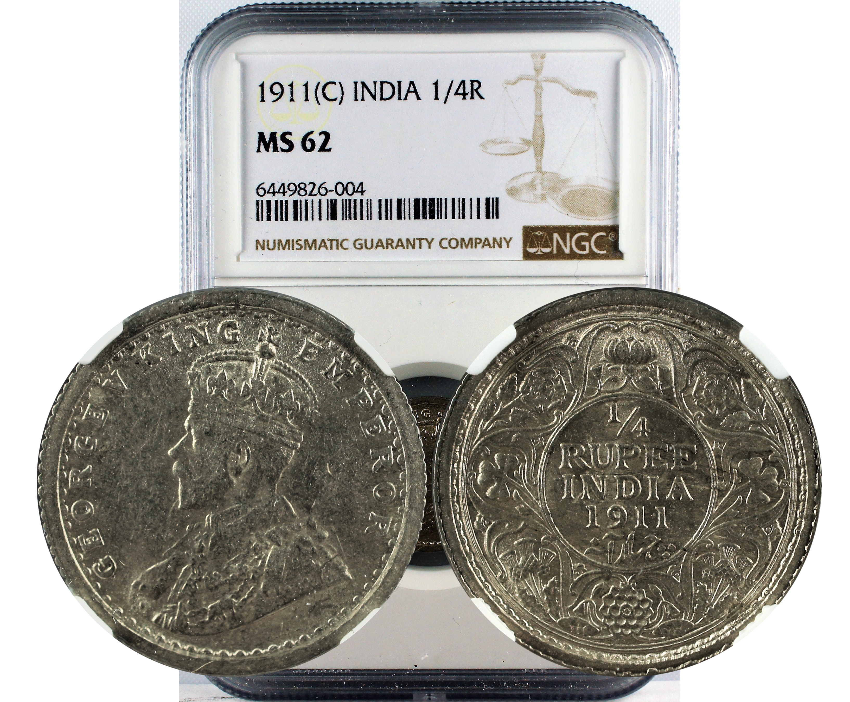 1911(C) INDIA 1/4R MS 62