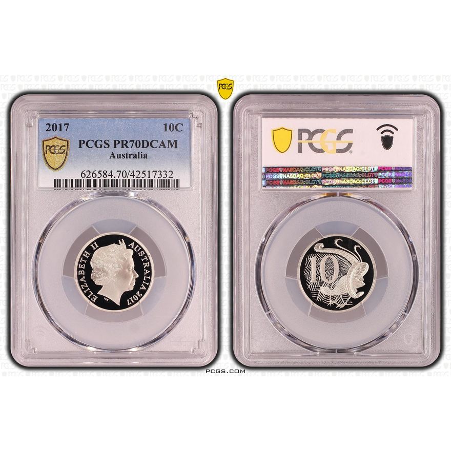 Elizabeth II, Ten Cent, 2017, PCGS PR70DCAM