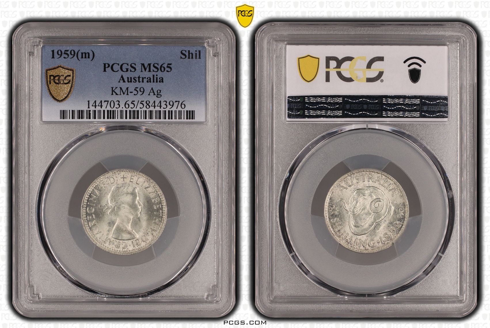 Elizabeth II, Shilling, 1959(m), PCGS MS65