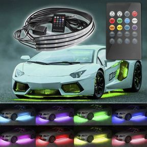 NEW 8 RGB MUSIC CONTROL LED STRIP LIGHT UNDERBODY NEON