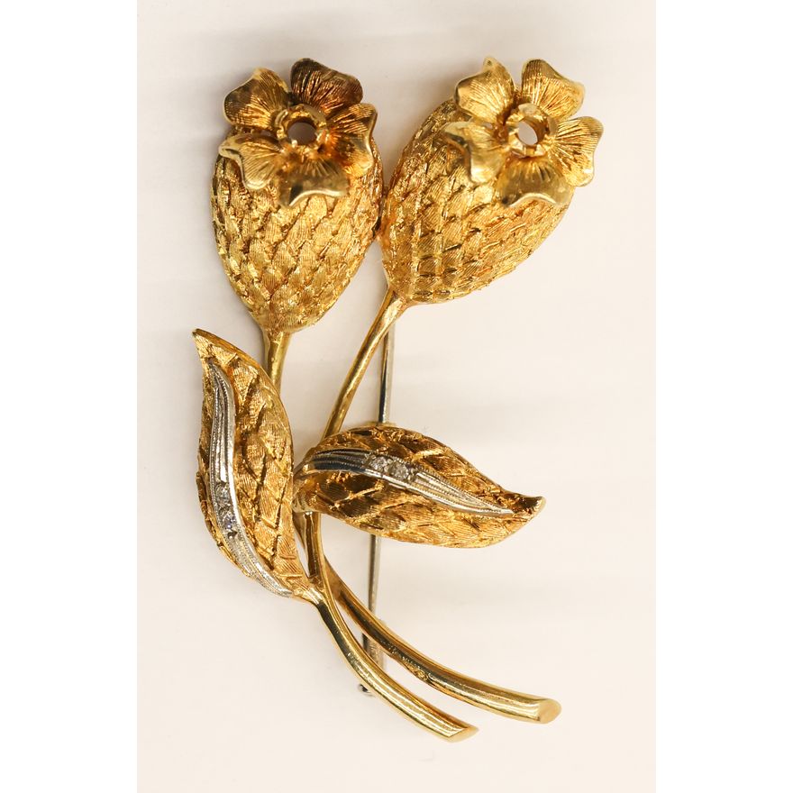 Vintage Cartier 18k Floral Brooch