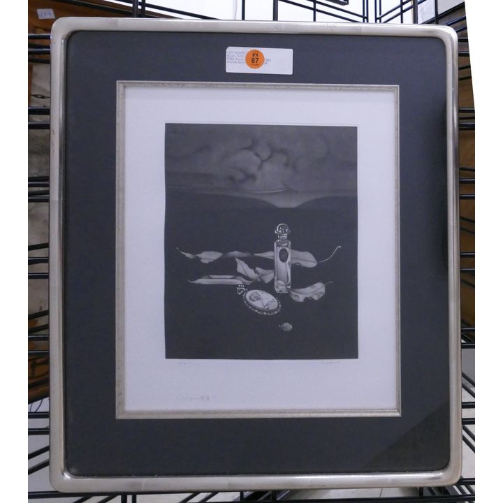 Kaoru Saito Mezzotint Still Life Etching Framed- 18x16''
