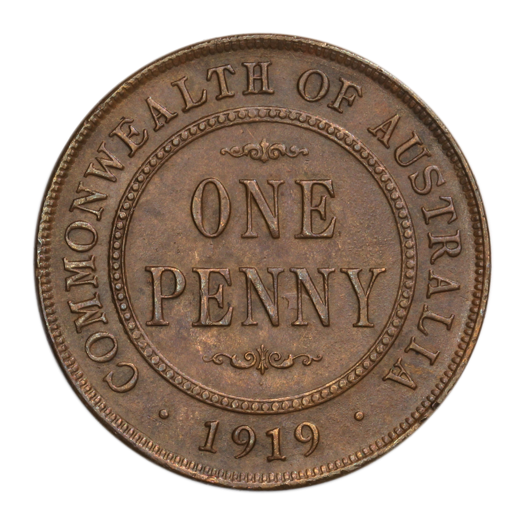 915. · George V, Penny, 1919 //., Uncirculated