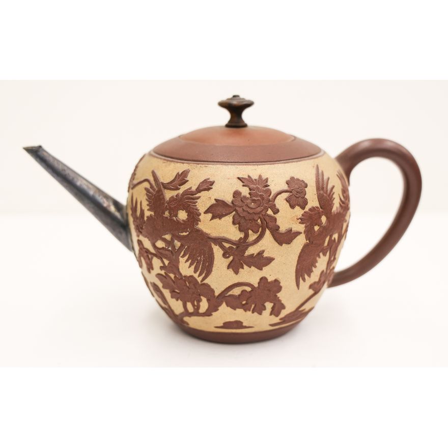 Chinese Export Yixing Silver Mounted Teapot