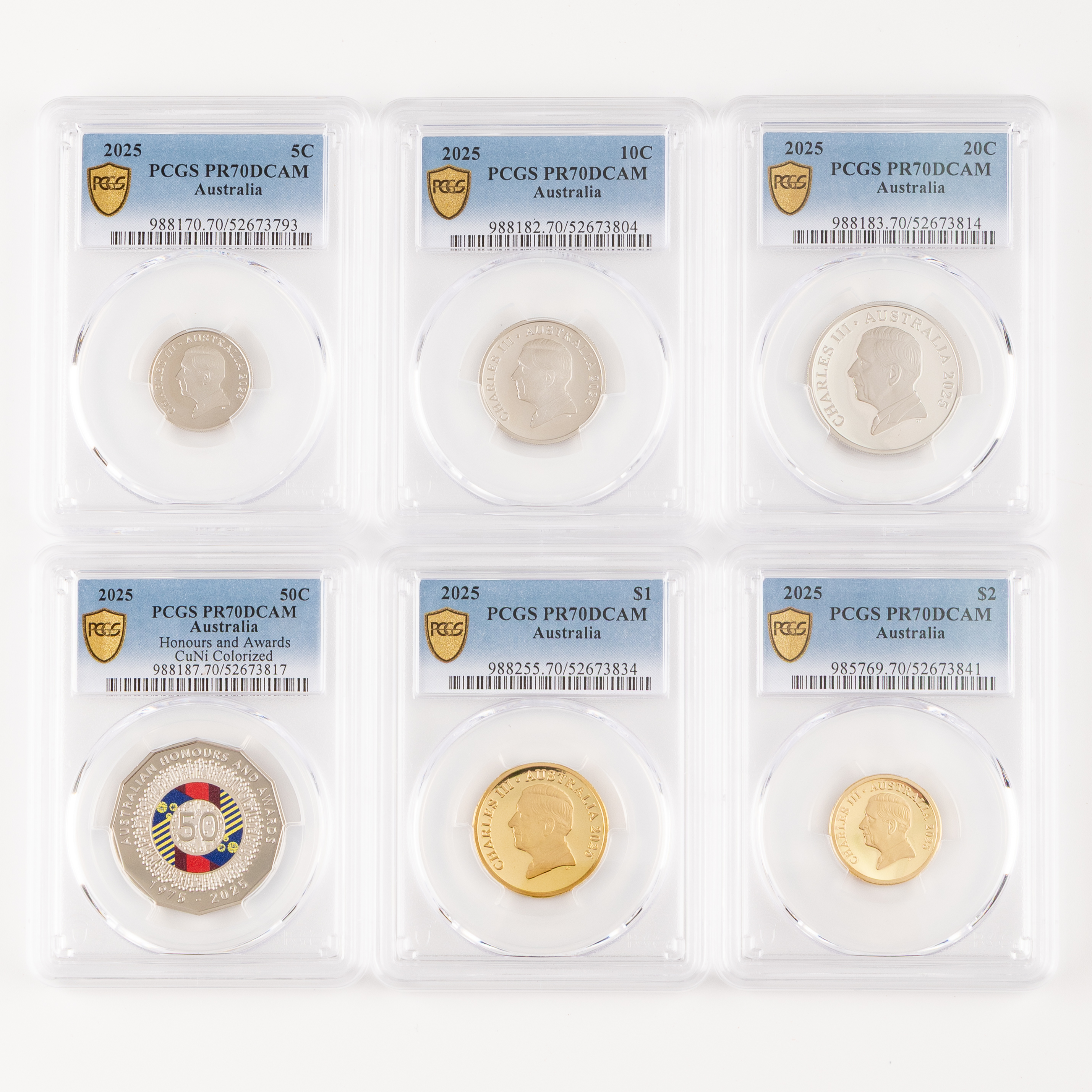 Five Cents - Two Dollars, 2025, PCGS PR70DCAM