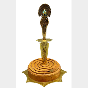 Artistic Brass and Turquoise Dagger With Stand By Charles Pratt