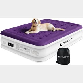 QUEEN CHILLSUN QUEEN AIR MATTRESS WITH BUILT IN PUMP, INFLATABLE BLOW UP MATTRESS LUXURY DOUBLE HIGH MATTRESSES, 16 INCH RAISED DO