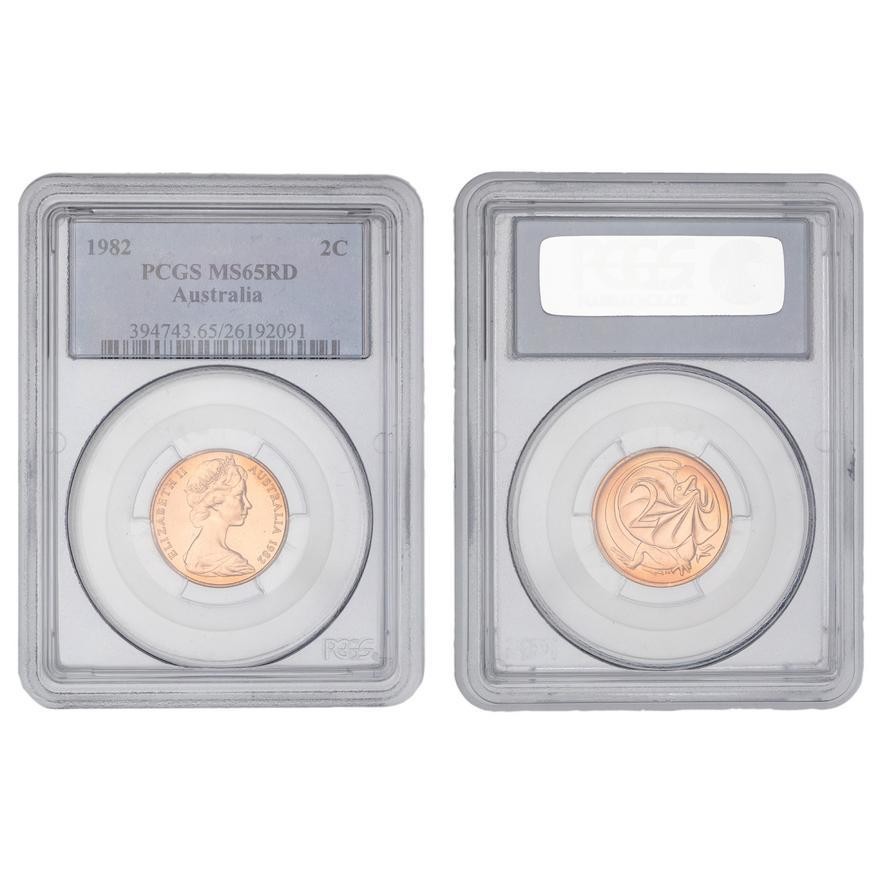 131 · Elizabeth II, Two Cent, 1982, PCGS MS65RD