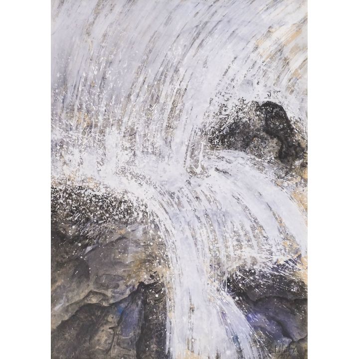 Neil Meitzler ''Waterfall'' 1959 Casein on Paper