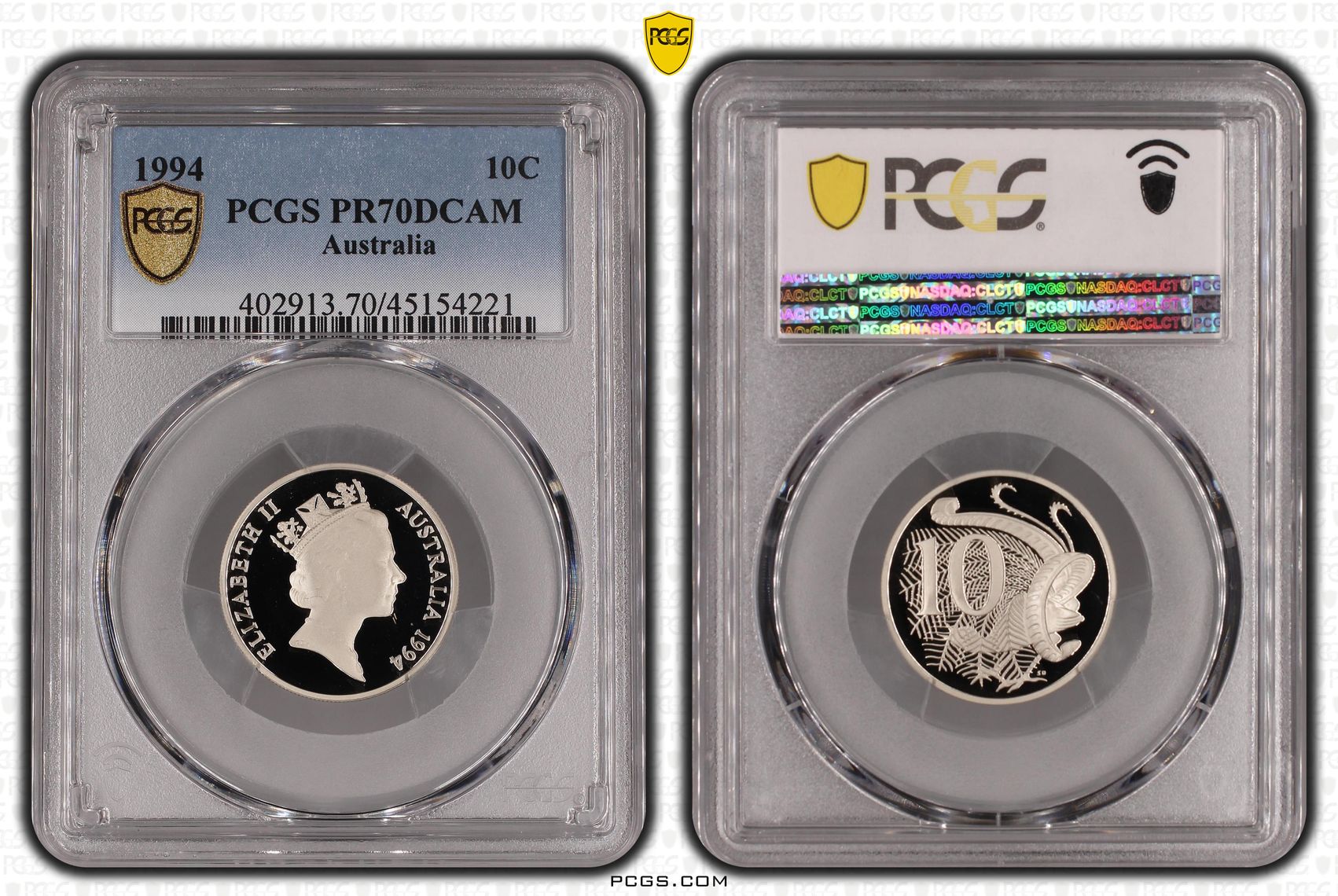 1994 Australia Ten Cent, 10c PCGS - PR70DCAM POP 30/0 -221
