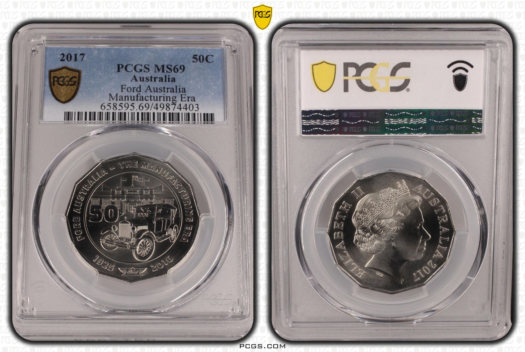 Ford Australia - Manufacturing Era , Fifty Cent, 2017, PCGS MS69