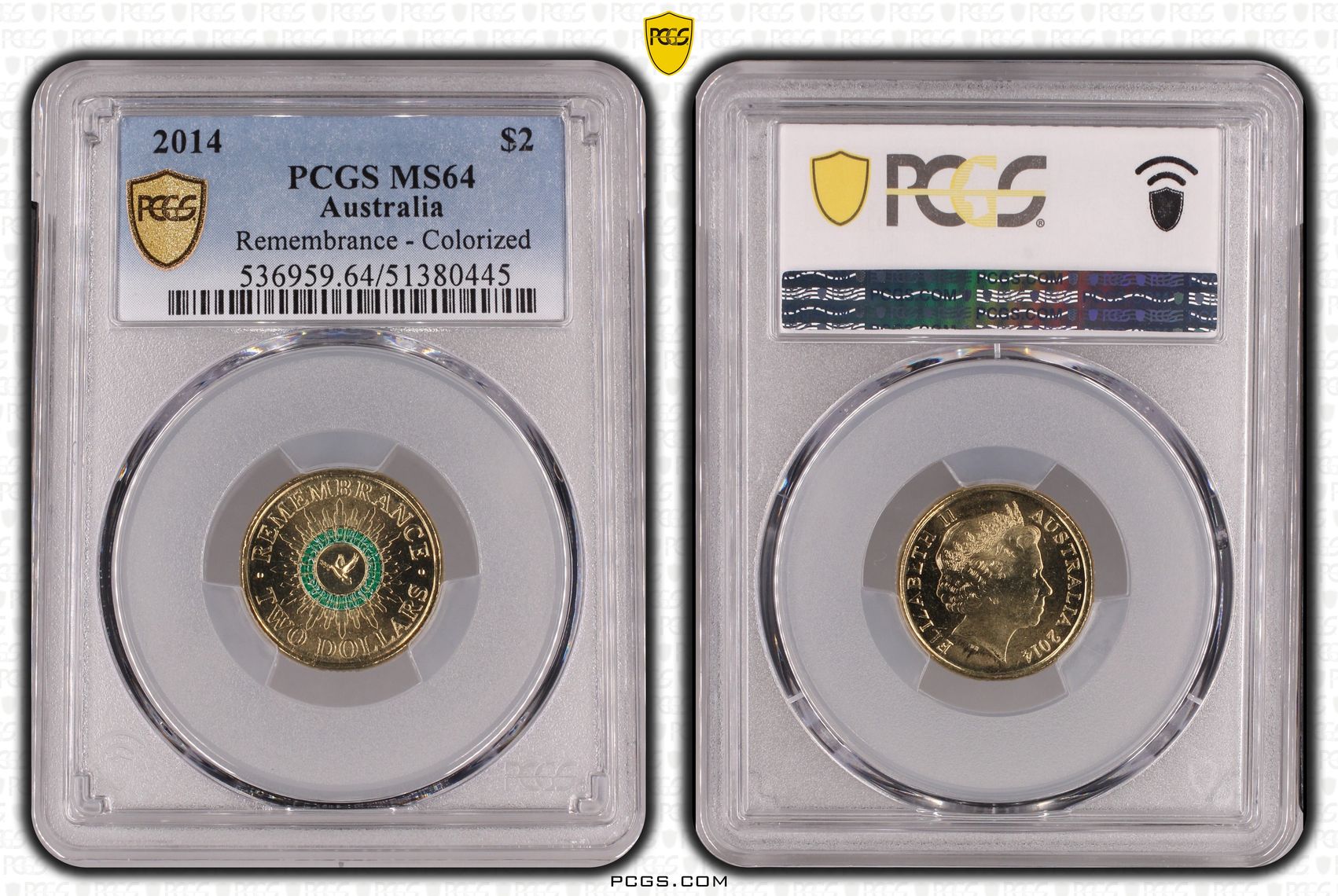 Remembrance - Colorized, Two Dollar, 2014, PCGS MS64