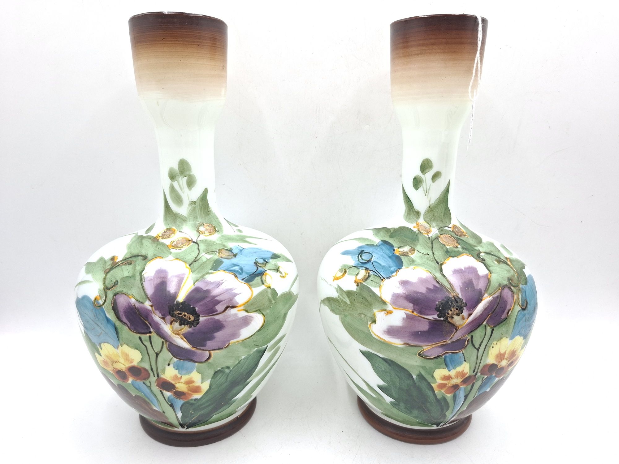 Uranium Milk Glass Vases
