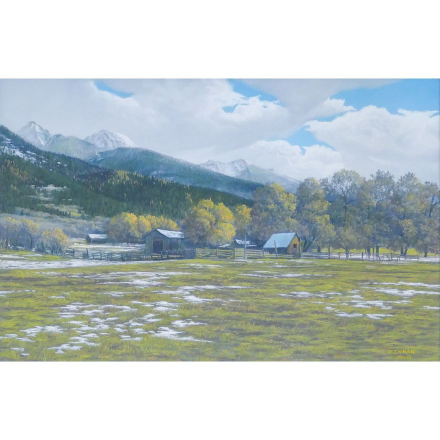 Jerry Inman ''Homestead'' 1985 Pastel Painting Framed