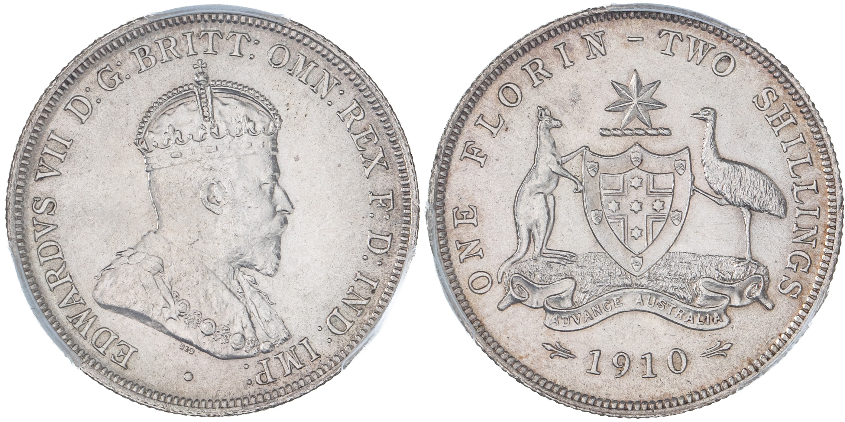 Edward VII, Florin, 1910, PCGS MS63