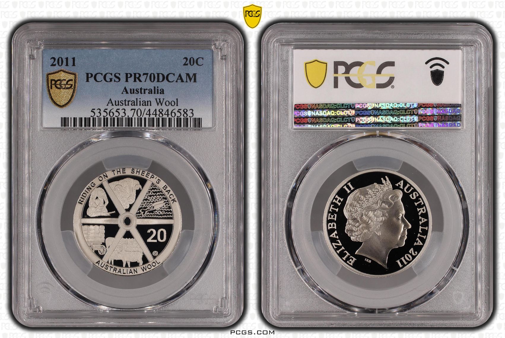 2011 Australia Twenty Cent, 20c Proof Australian Wool PCGS - PR70DCAM POP 7/0 -583