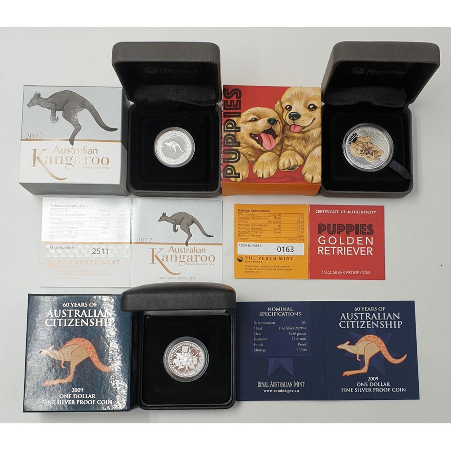 Silver Proof Coins (x3)