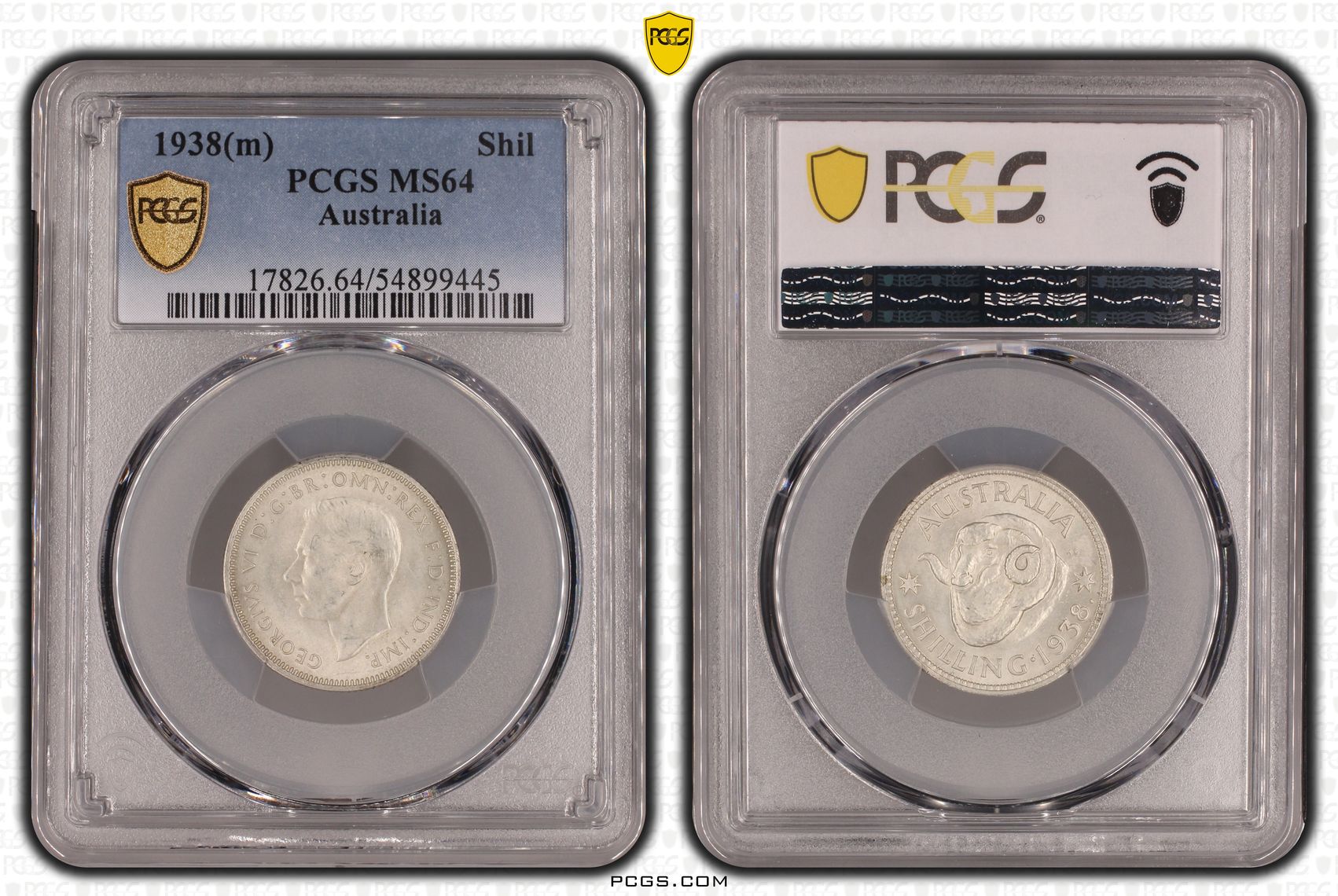 George VI, Shilling, 1938(m), PCGS MS64