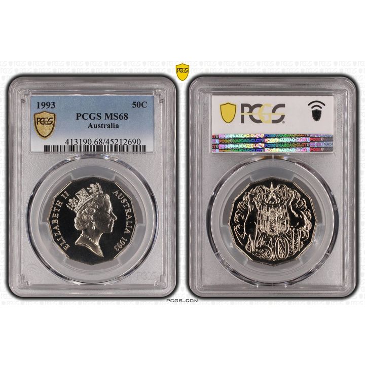 Elizabeth II, Fifty Cent, 1993, PCGS MS 68