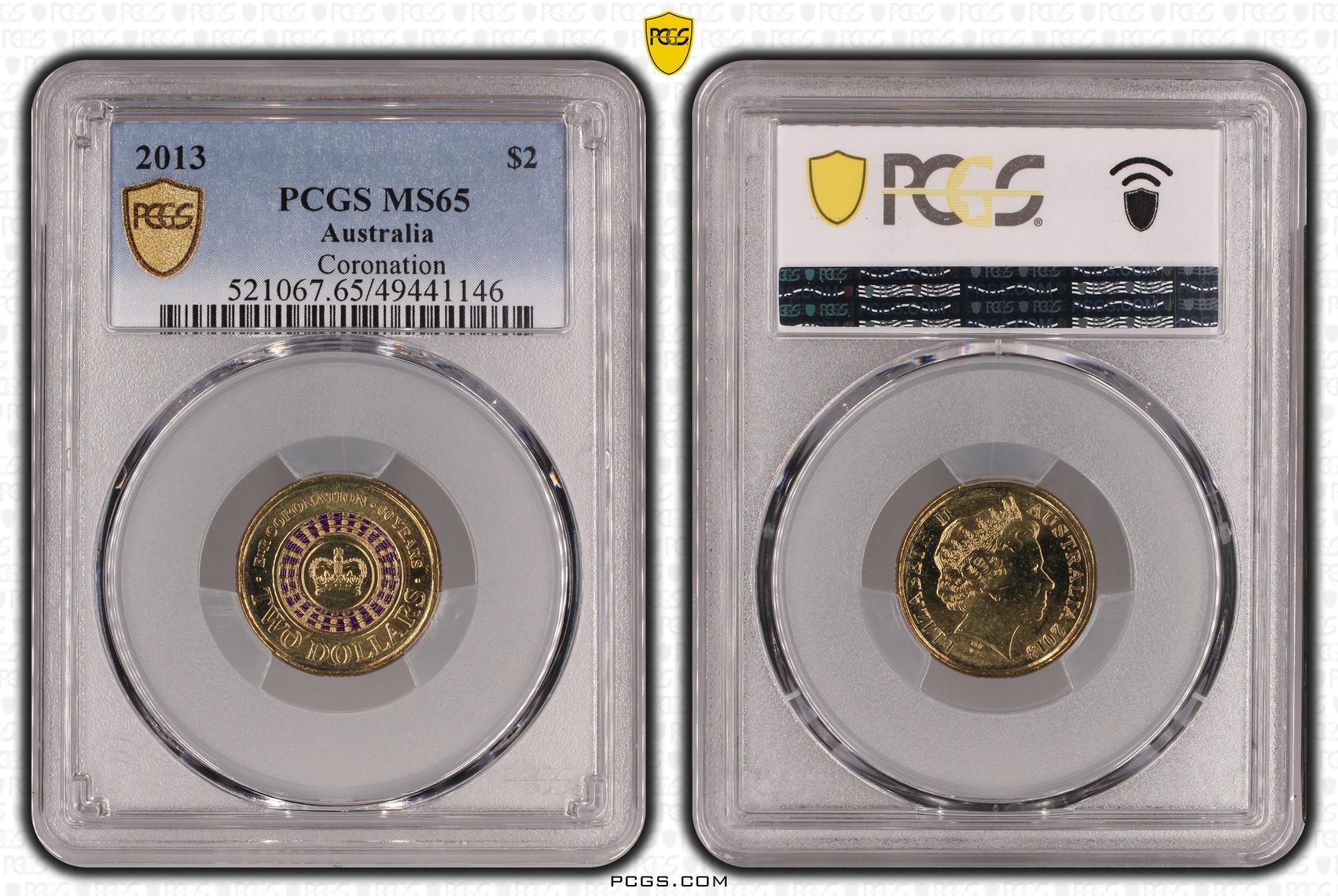 393 · Elizabeth II, Coronation Colorized , Two Dollar, 2013, PCGS MS65