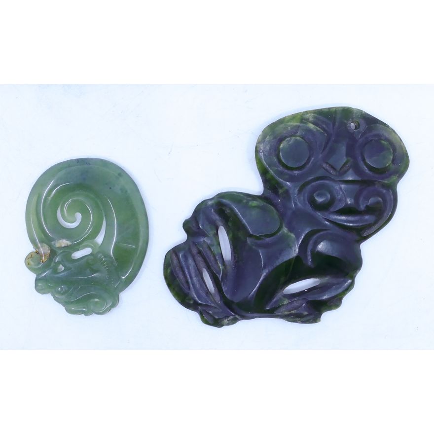 Box Old Maori Hei Tiki Pendant etc.