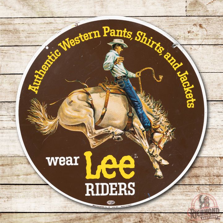 18" Wear Lee Riders "Authentic Western Pants, Shirts and Jackets" Metal Sign TAC 8.9