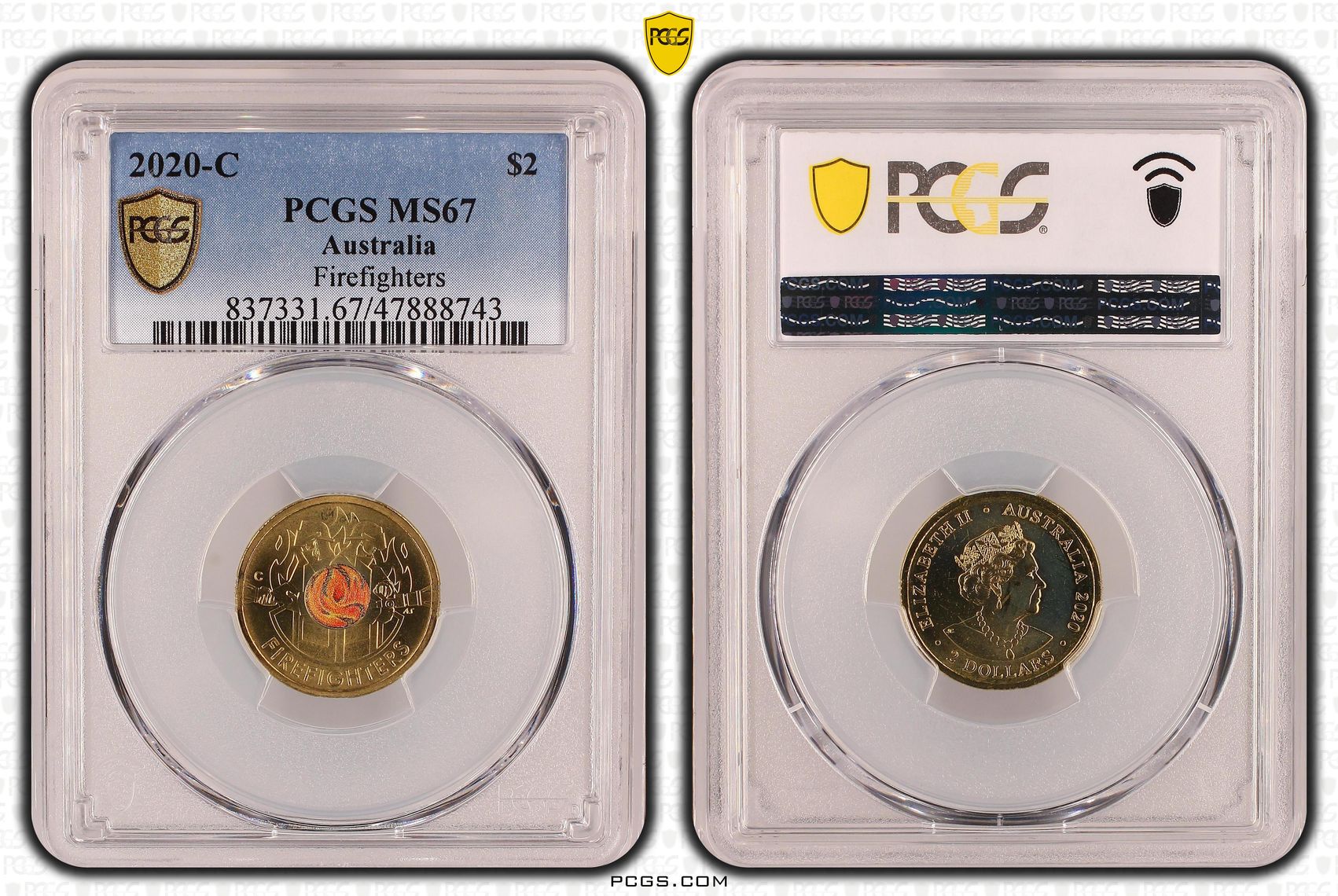 Elizabeth II, Firefighters, Two Dollar, 2020-C, PCGS MS67