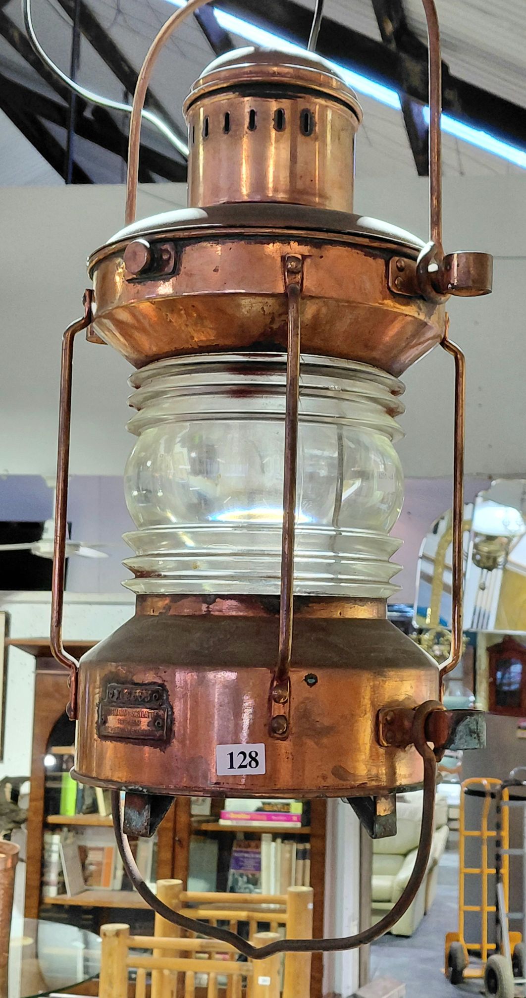 128 · COPPER MASTHEAD OIL LANTERN