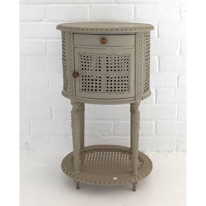 PAINTED PEDESTAL/LAMP TABLE