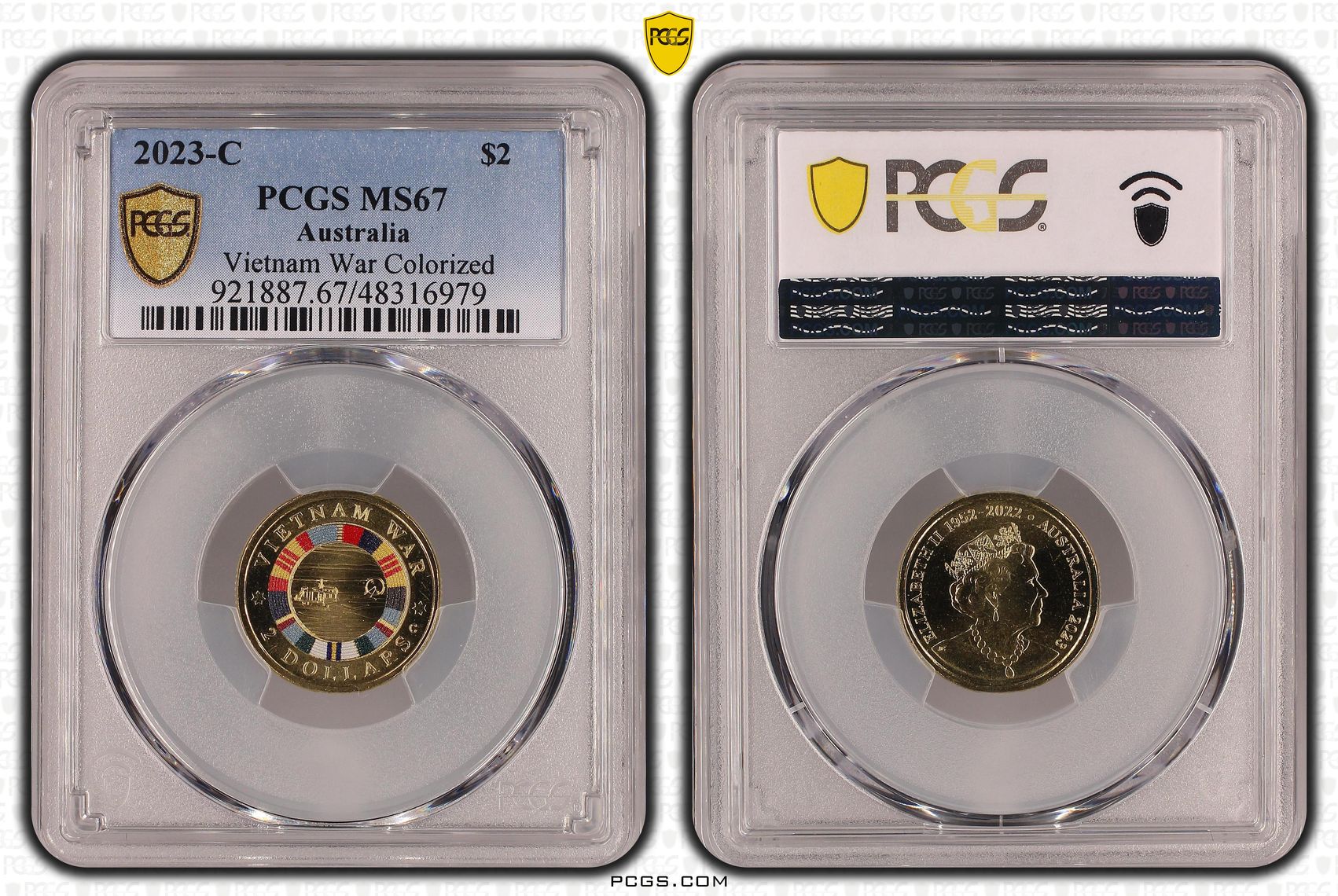 Vietnam War Colourised, Two Dollar, 2023-C, PCGS MS67