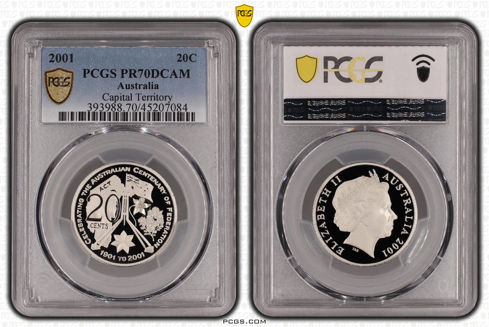 Elizabeth II, ACT, Twenty Cent, 2001, PCGS PR 70DCAM