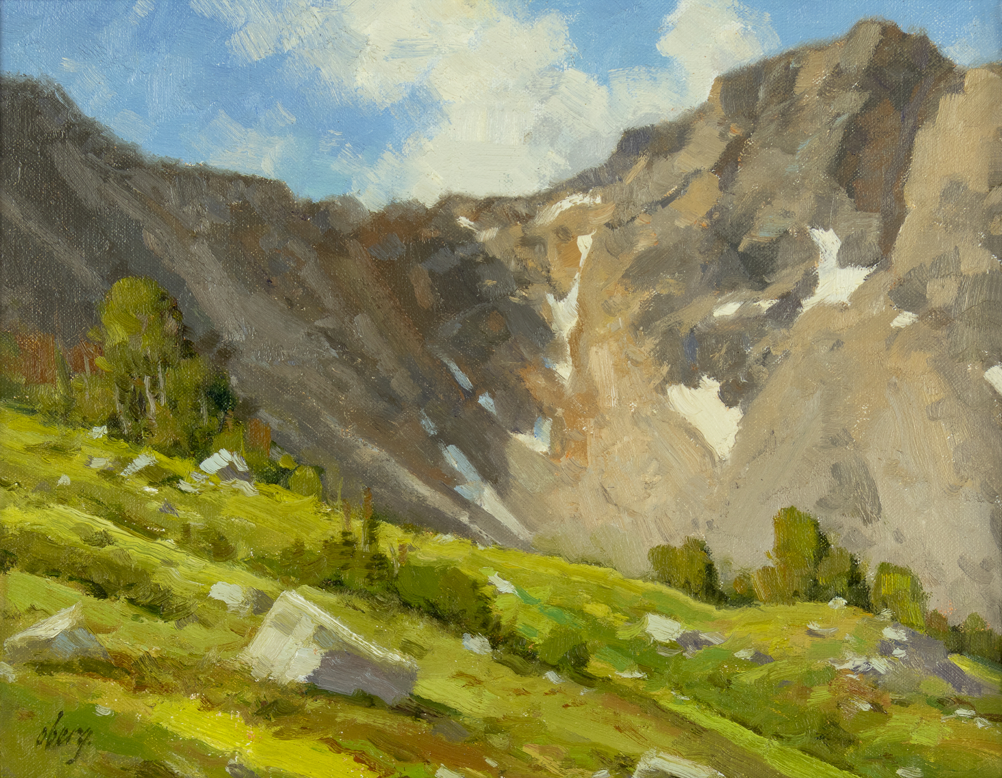 Ralph Oberg (1950- ): The Alpine Bench | Jackson Hole Art Auction LLC