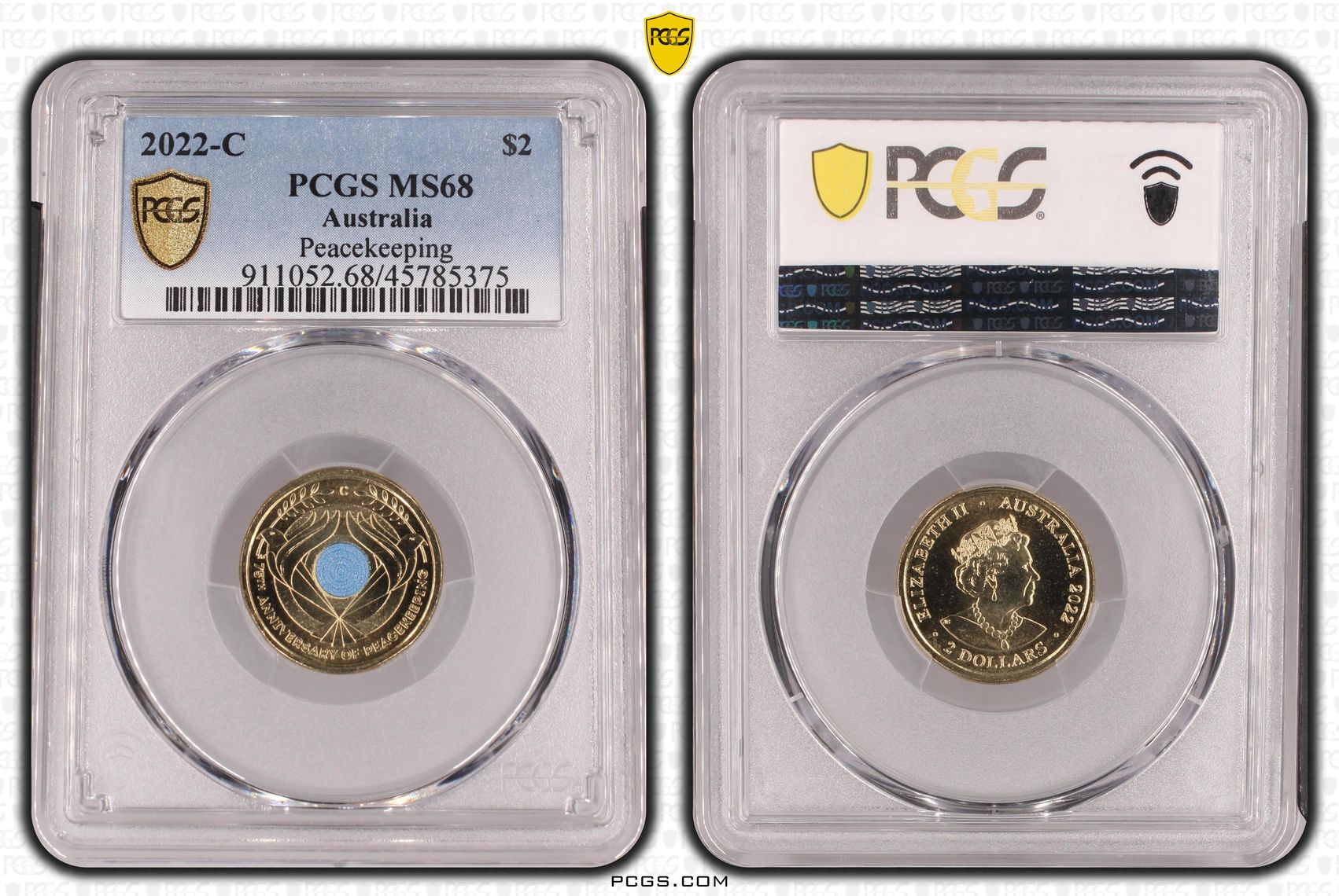Elizabeth II, Peacekeeping Colorized, Two Dollar, 2022-C, PCGS MS68