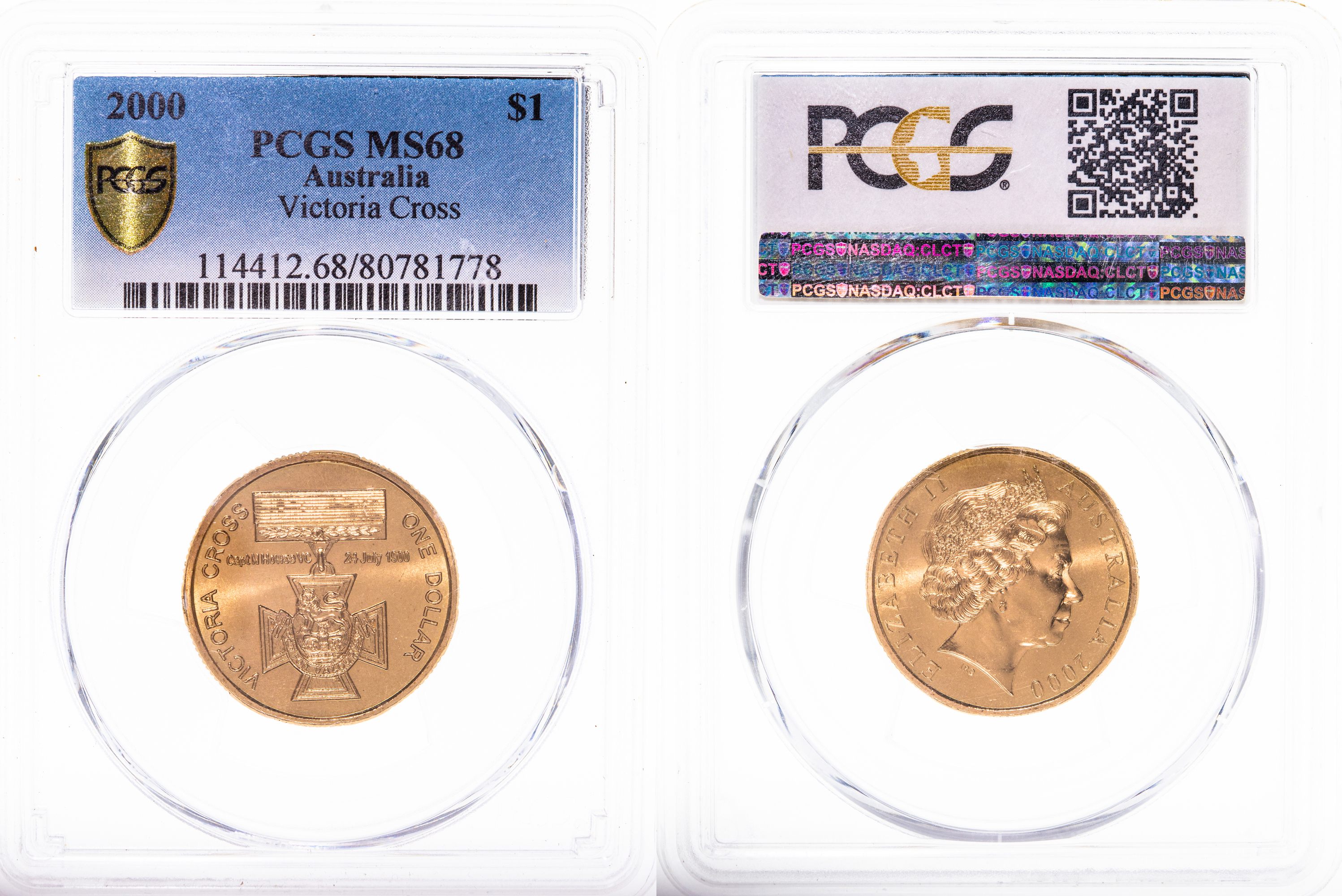 Elizabeth II, Victoria Cross, One Dollar, 2000, PCGS MS 68