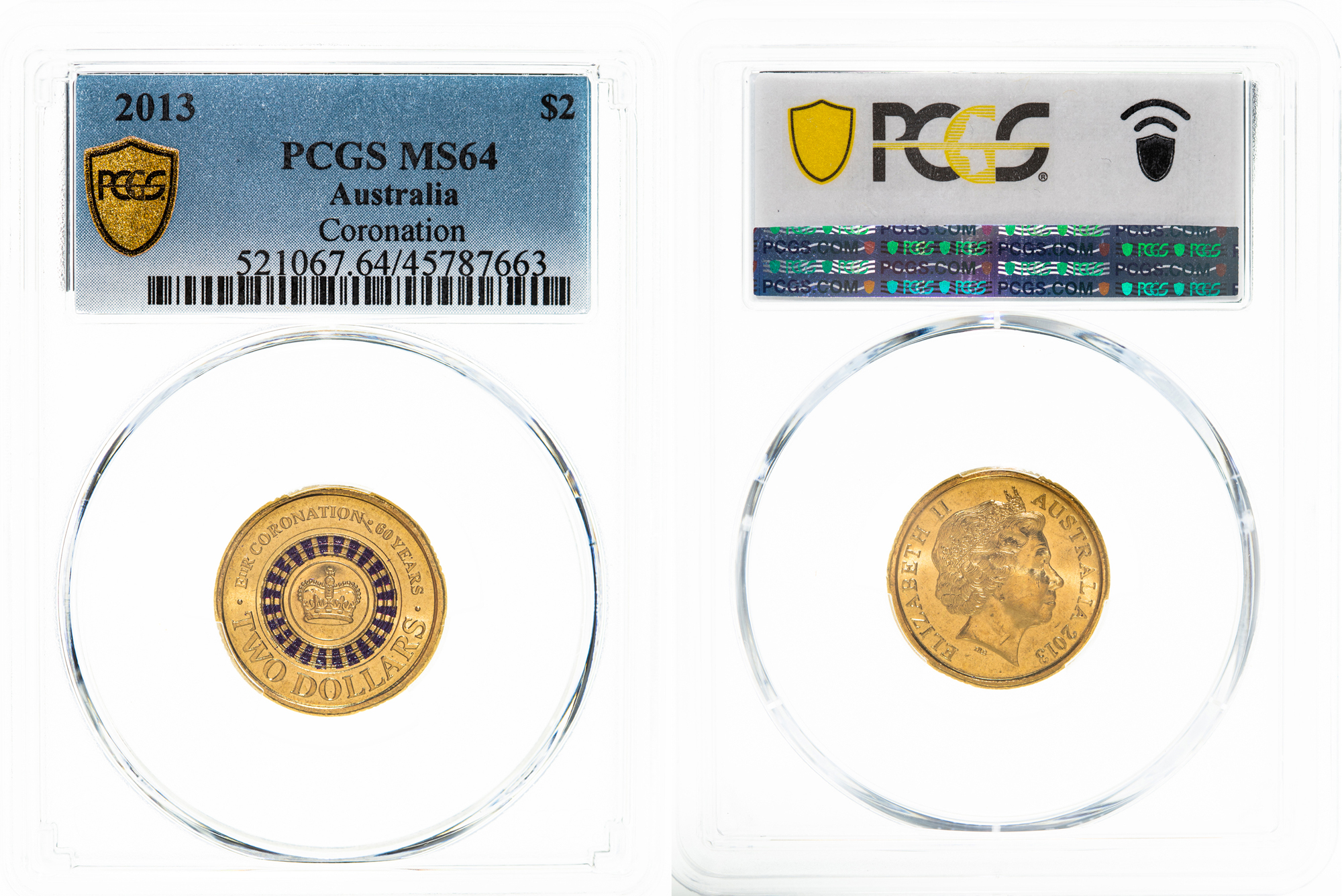 Elizabeth II, Coronation, Two Dollar, 2013, PCGS MS64