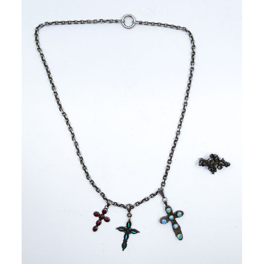 Box Sterling Chain with Crosses etc.