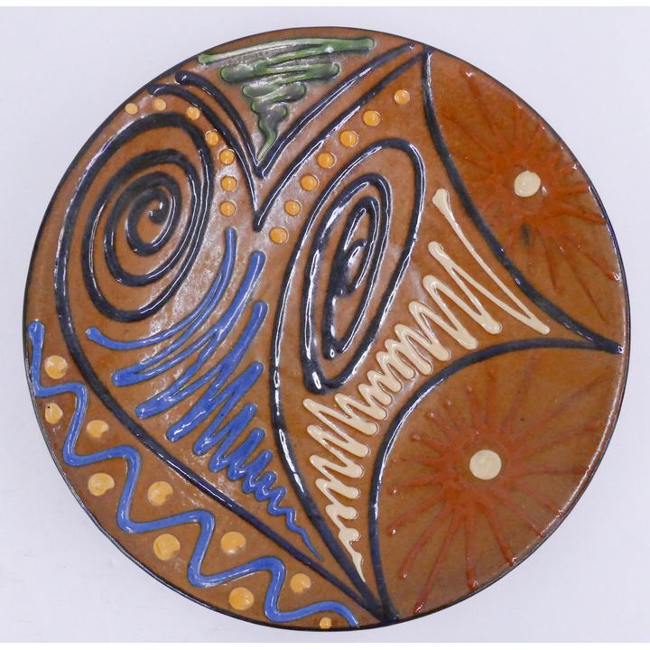 Rosa Maria Puigdemont Slip Decorated Charger- 12.5''