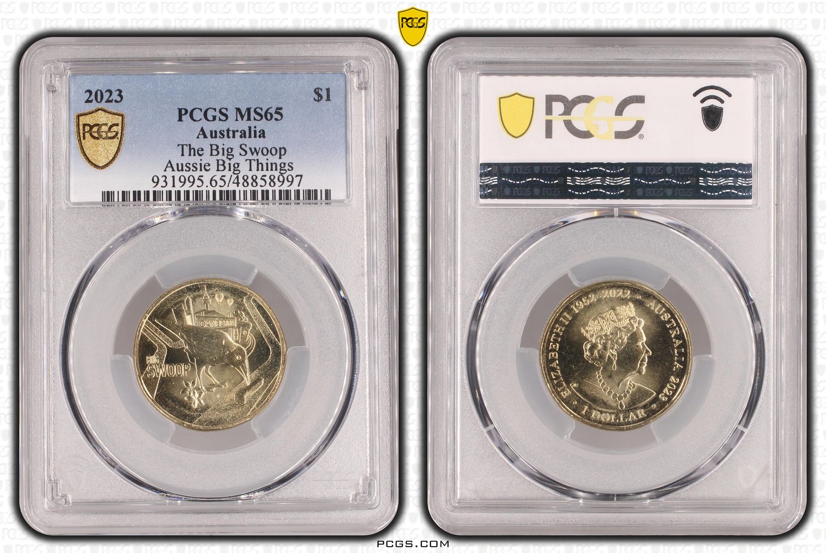 The Big Swoop Aussie Big Things, One Dollar, 2023, PCGS MS65