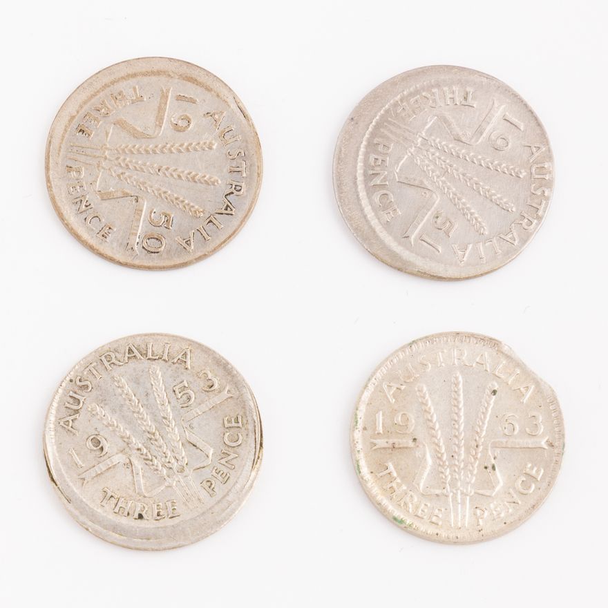 George VI - Elizabeth II, Threepence, 1950 - 1963,  VF - EF
