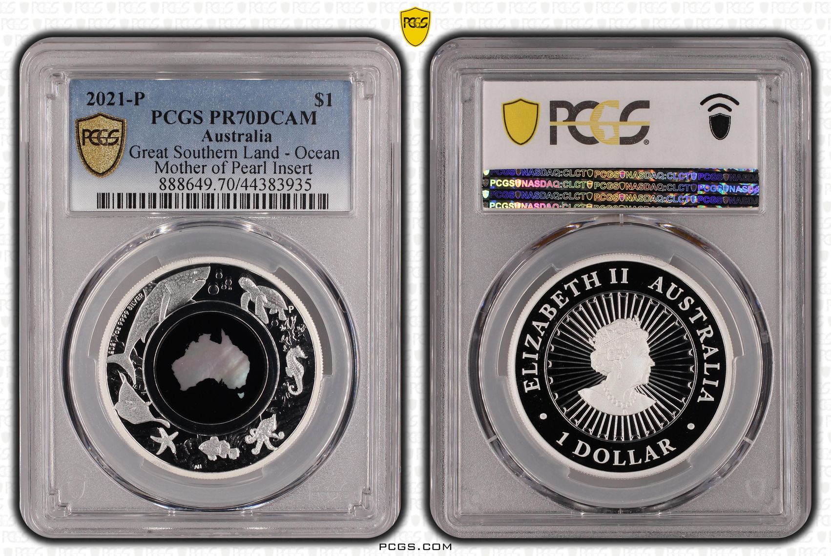 Great Southern Land - Ocean, One Dollar, 2021-P, PCGS PR70DCAM