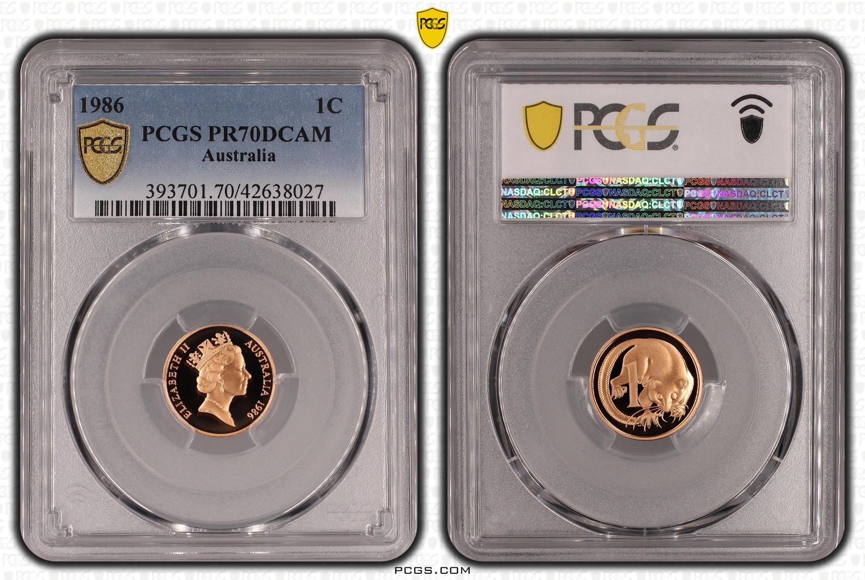 One Cent, 1986, Pcgs Pr70dcam