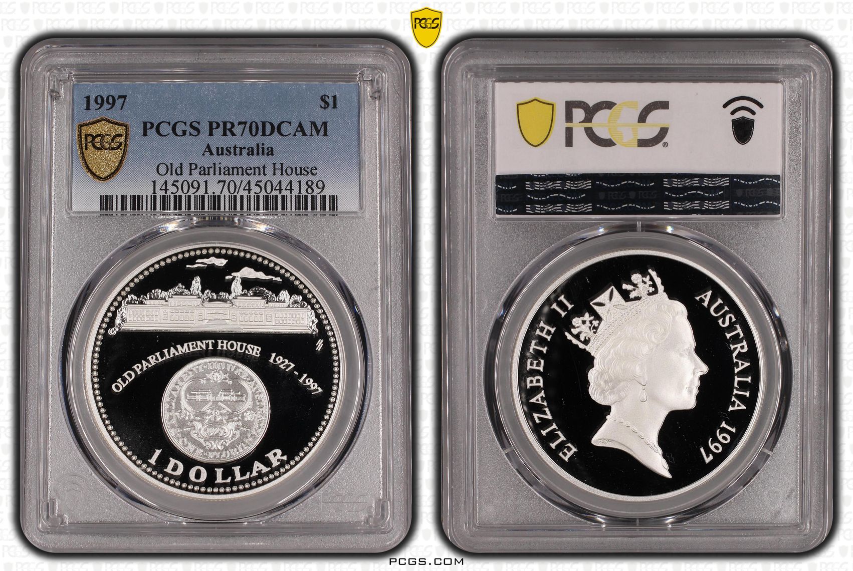 1997 Australia One Dollar, $1 Old Parliament House PCGS - PR70DCAM POP 22/0 -189