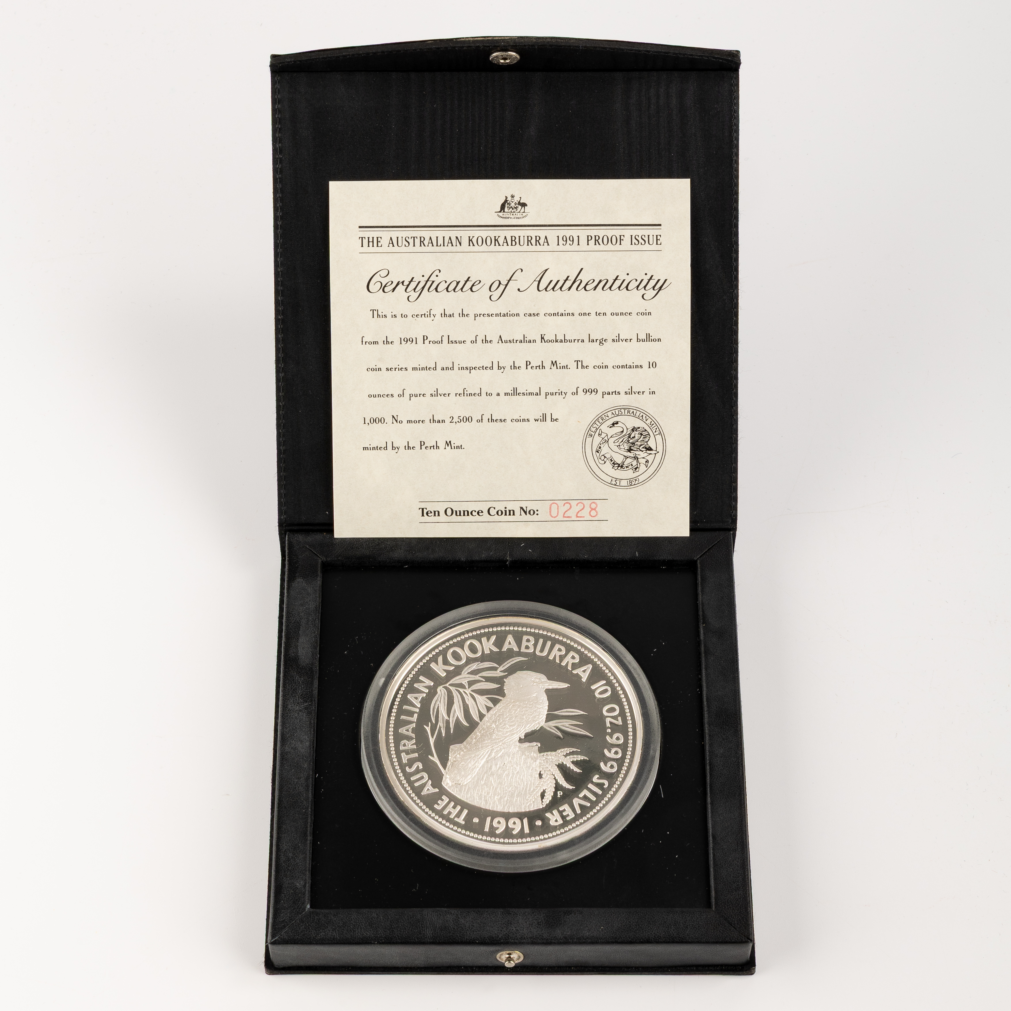 Elizabeth II, Perth Mint - Australian Kookaburra, Fifty Dollars, 1991, FDC