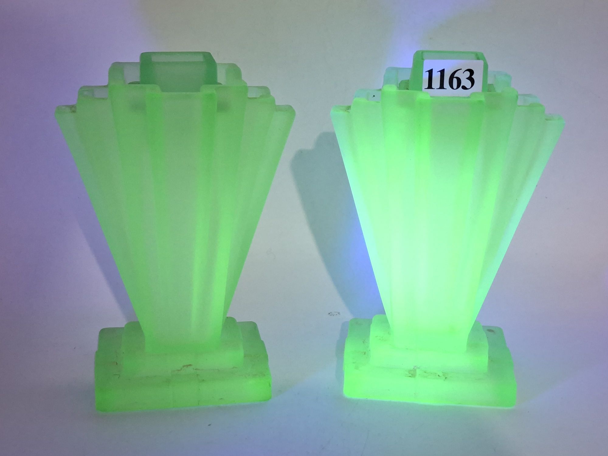 Art Deco Uranium Glass Vases