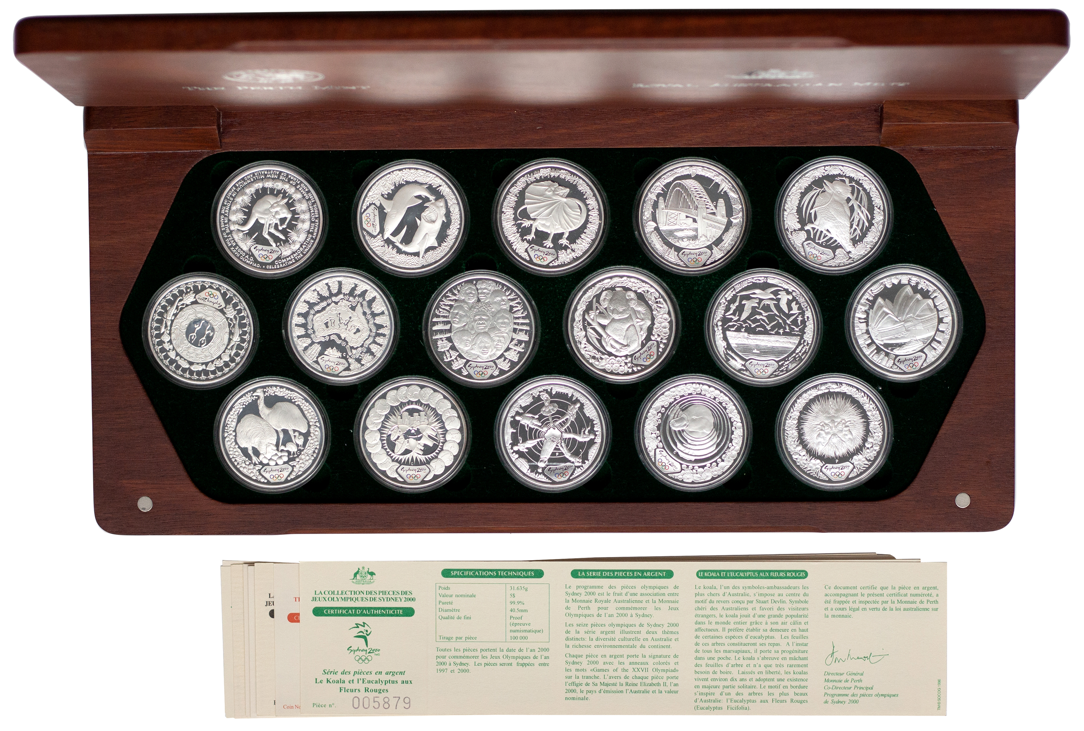 Elizabeth II, Sydney Olympic Silver Coin Collection, Five Dollars, 2000, FDC