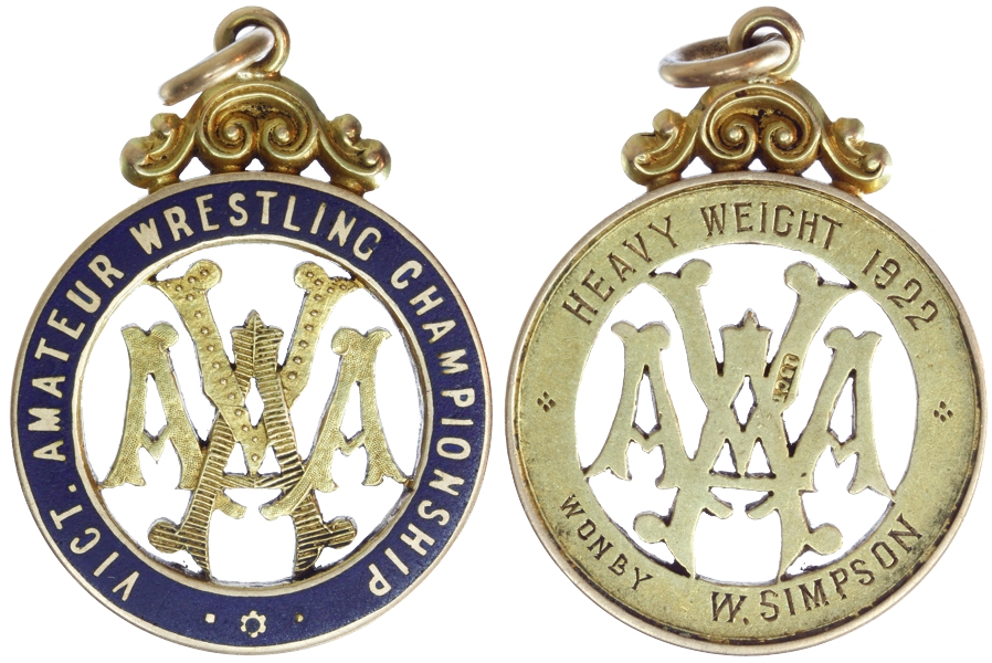 15ct Gold Victoria Amateur Wrestling