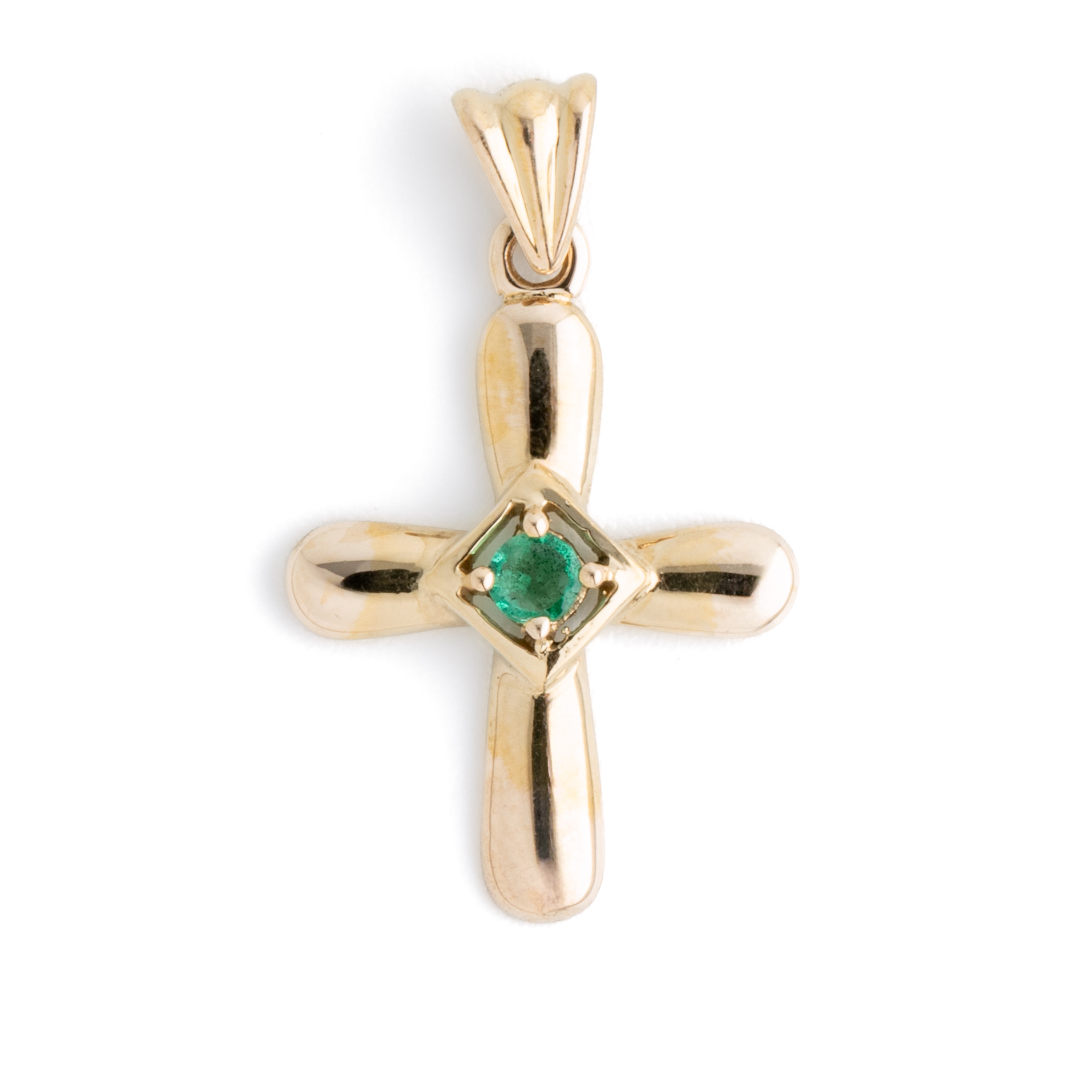 64 · Emerald 9ct Gold Cross Pendant