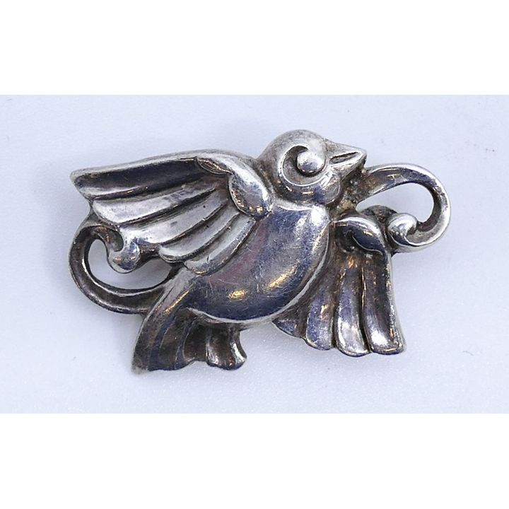 Deco Tiffany & Co. Sterling Bird Brooch 1.5''